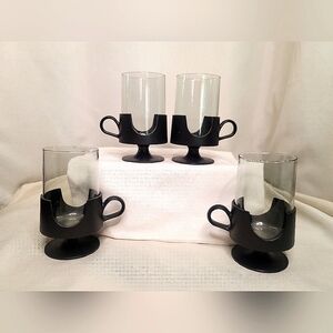 Vintage Corning Glas-Snap Hot Cold 12oz Glassware Set of 4 MCM